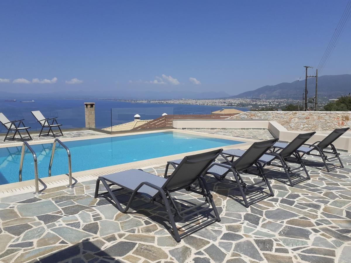 Villa Dafni - Infinite Sea Vistas With Private Pool Kalamata Extérieur photo